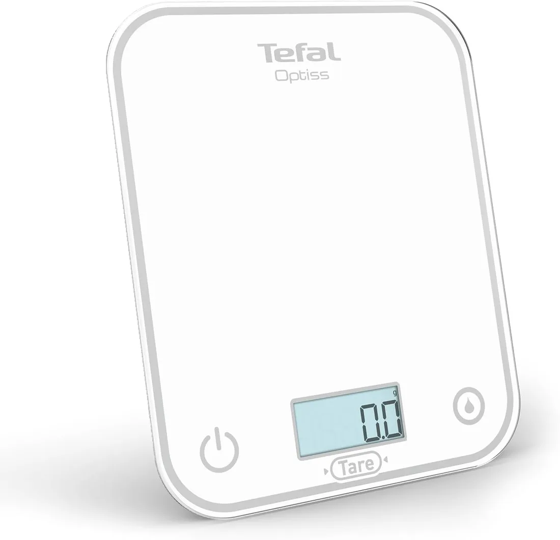 Balance de cuisine électronique Tefal Optiss blanche à plateau en verre