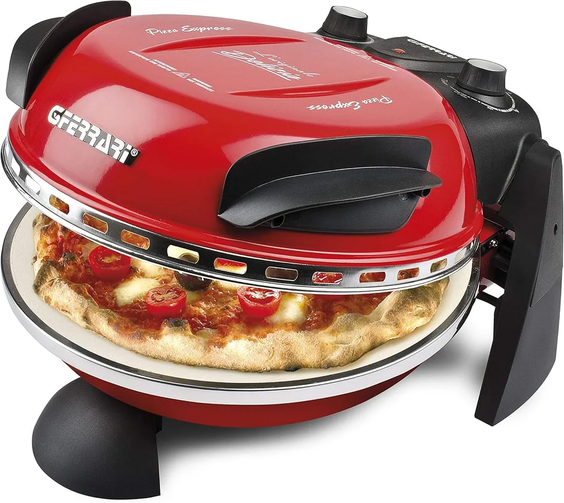 Four à pizza électrique G3 Ferrari Delizia rouge avec pierre réfractaire