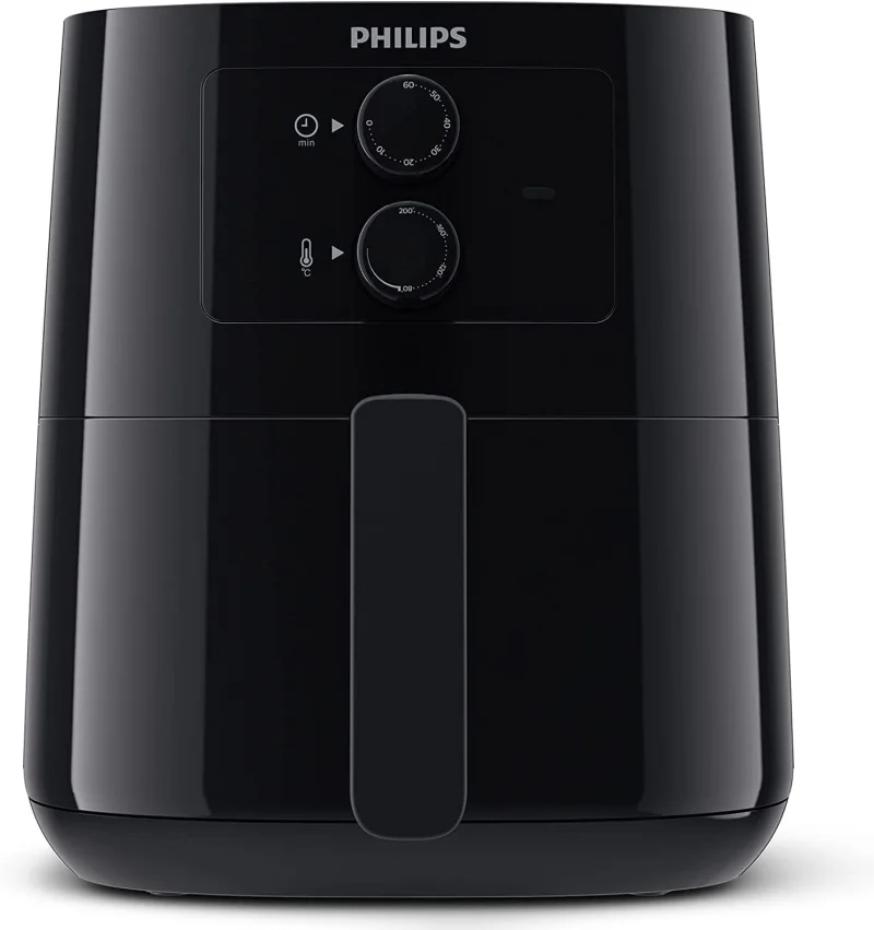 Airfryer Philips Essential 4,1 L noir avec ses deux molettes minuteur et température